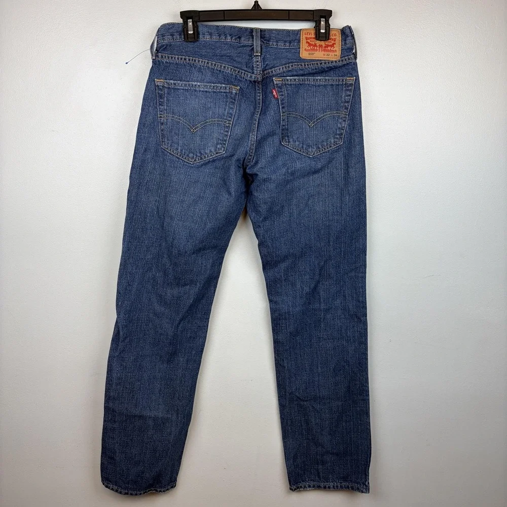 Levis 559 Jeans Mens 32x34 Blue Denim Straight Leg Waterless 100% Cotton‎